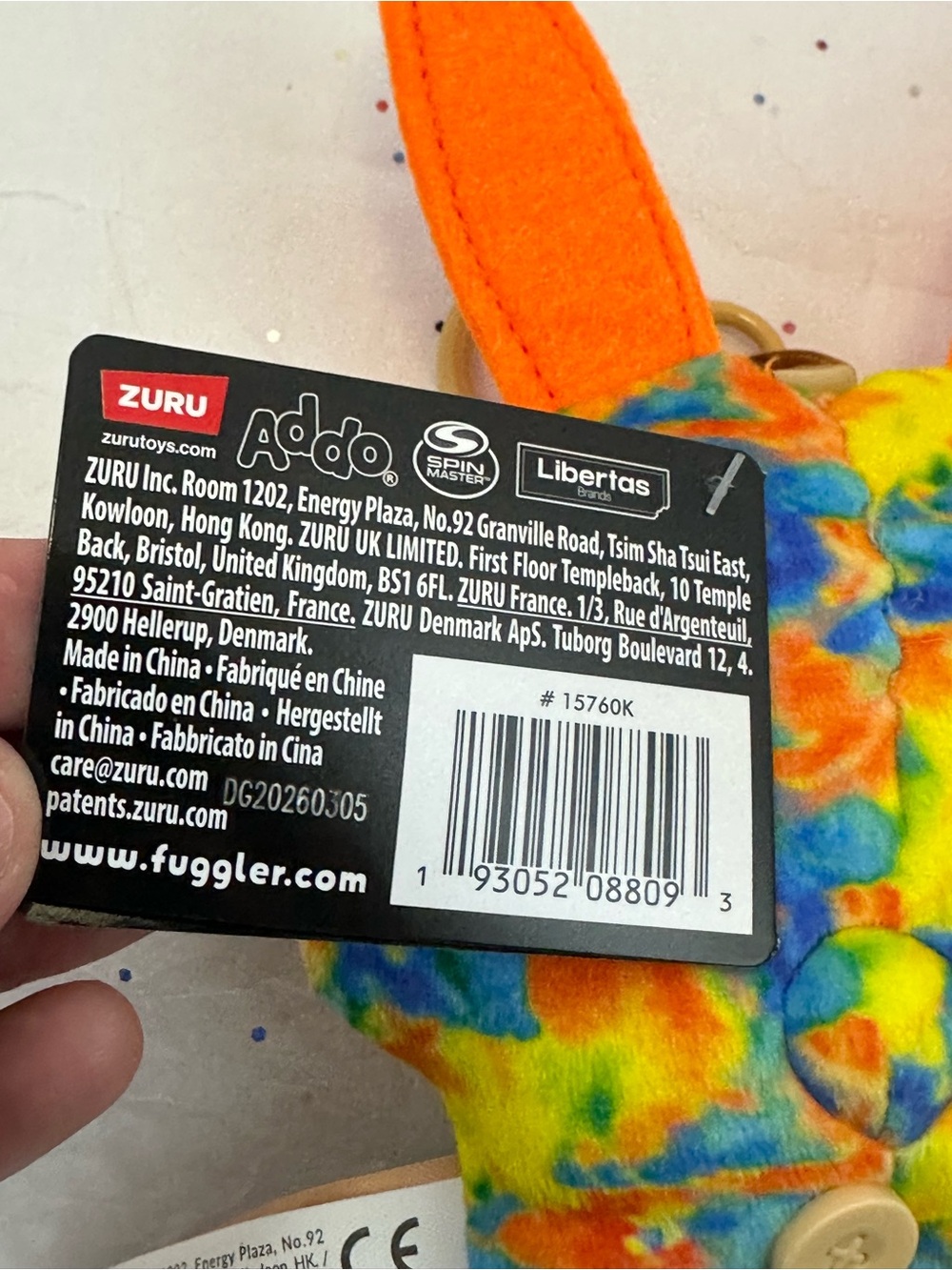 ZURU Fuggler Rabid Rabbit Multi-Color Plush Keyring 5” NWT - Picture 4 of 5